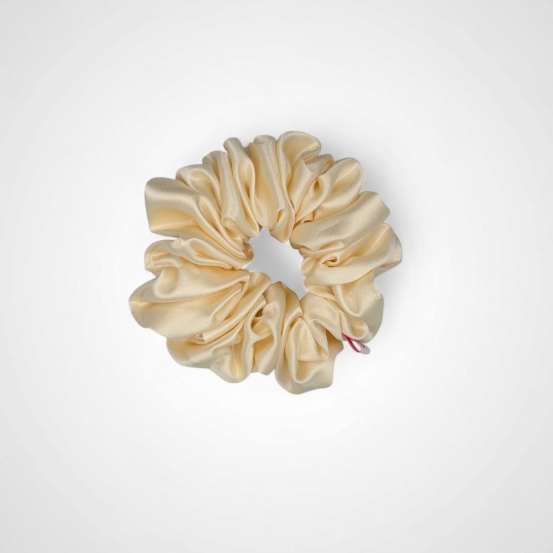 JEDWABNA SCRUNCHIE GUMKA KOŚĆ SŁONIOWA IVORY