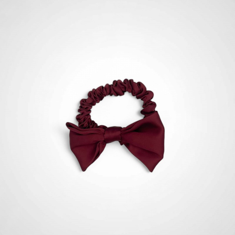SCRUNCHIE Z KOKARDKĄ MINI MAROON