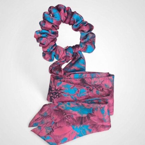 Gumka przewiązana długą wstążką Rose Pink 