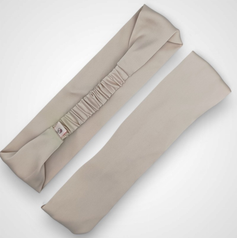 BREITES BEIGEFARBENES STIRNBAND