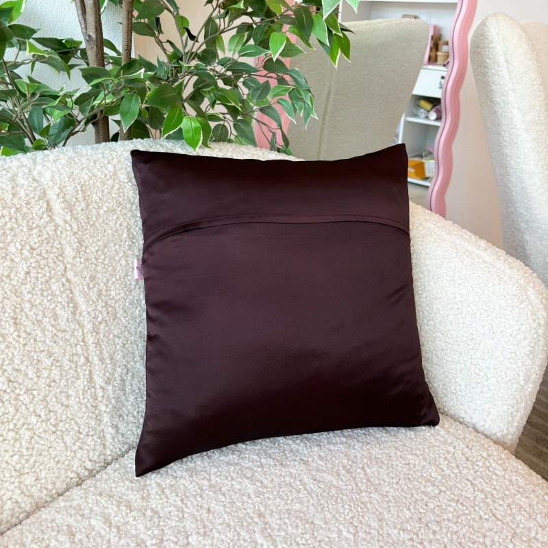 JEDWABNA POSZEWKA + MINI SCRUNCHIE DARK BROWN