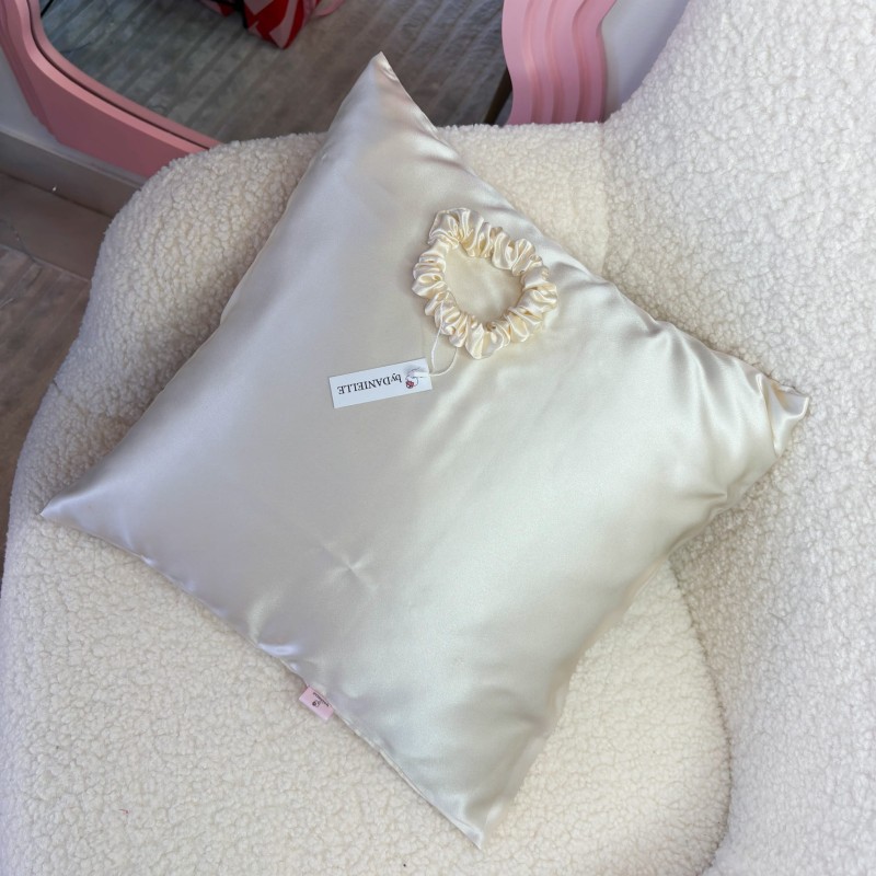 JEDWABNA POSZEWKA + GUMKA MINI IVORY