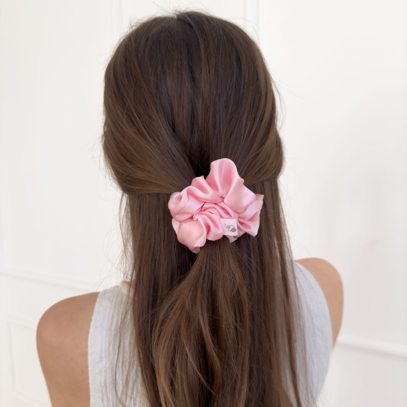 JEDWABNA SCRUNCHIE MEDIUM PEARL PINK
