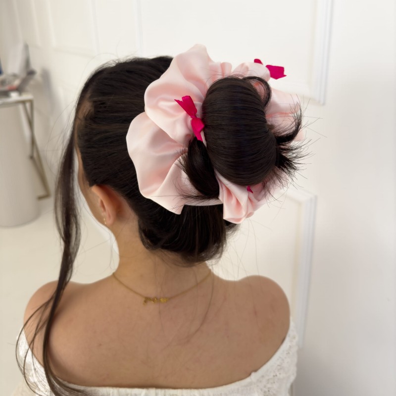 SCRUNCHIE Z KOKARDKAMI XXL RUBY
