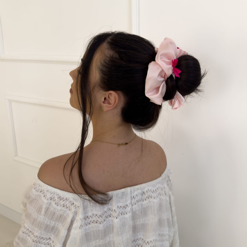 SCRUNCHIE Z KOKARDKAMI XXL RUBY