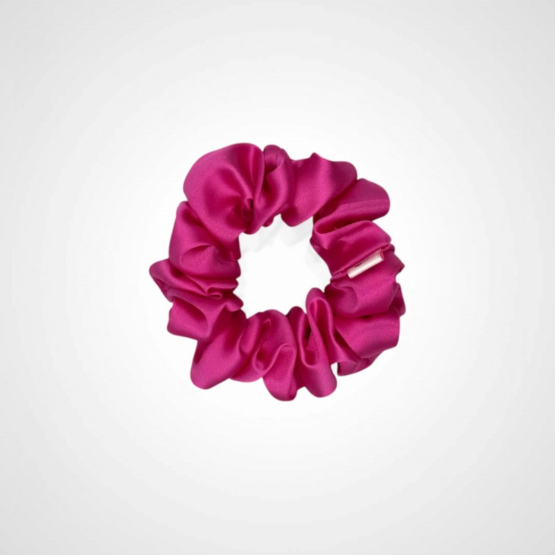 ZESTAW JEDWABNYCH SCRUNCHIES GUMEK FUCHSIA