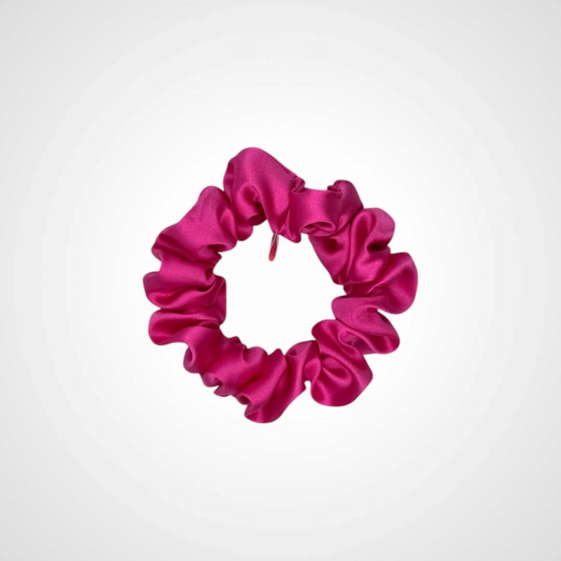 ZESTAW JEDWABNYCH SCRUNCHIES GUMEK FUCHSIA