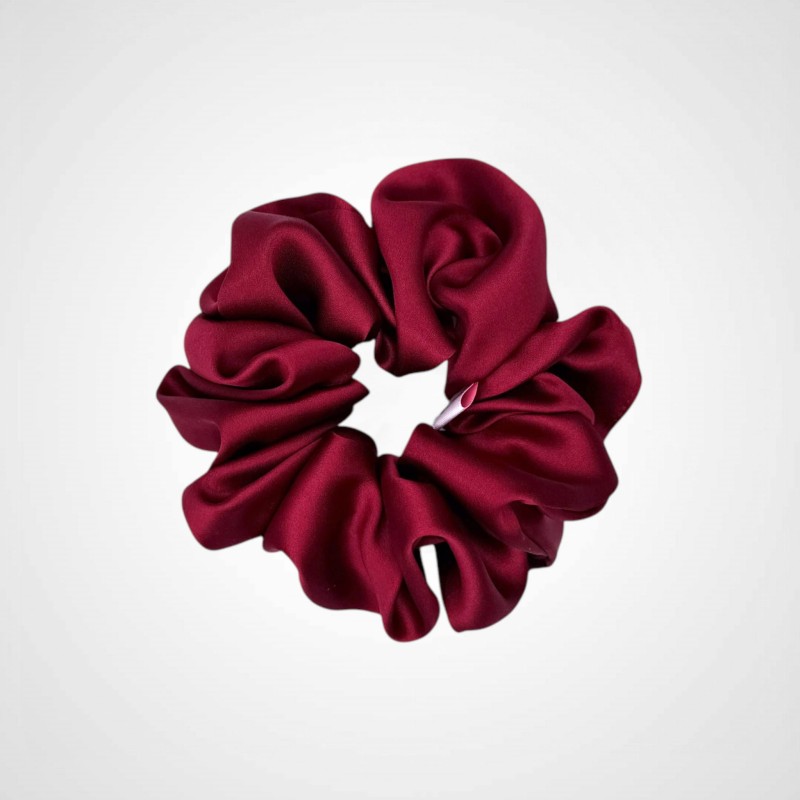 ZESTAW CZTRECH JEDWABNYCH SCRUNCHIE BURGUNDY