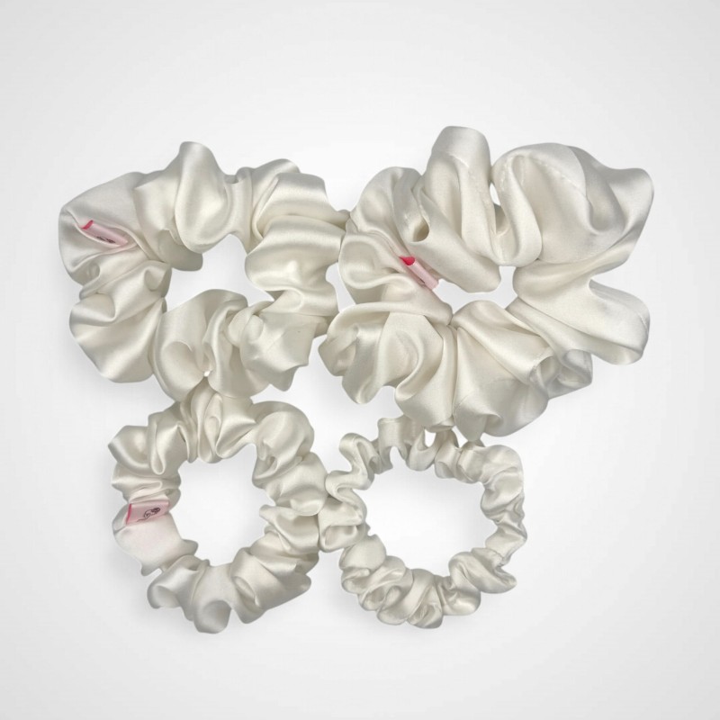 SET MIT VIER SCRUNCHIES VANILLA
