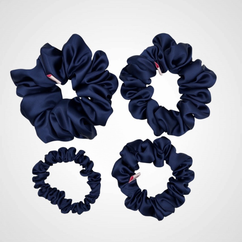 Seidene Scrunchies in Dunkelblau DARK ROYAL BLUE
