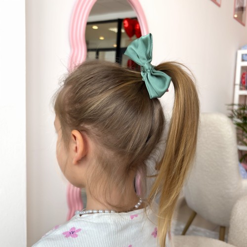  Haargummi mit Schleife  MINI Salbei