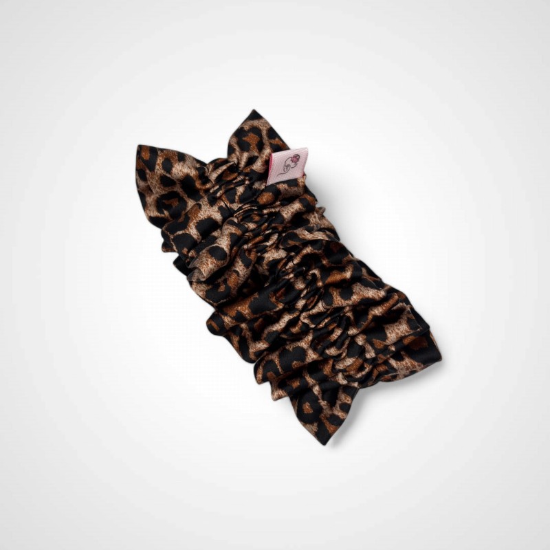 Seiden-Haargummi mit Rüschen MAXI LEOPARD