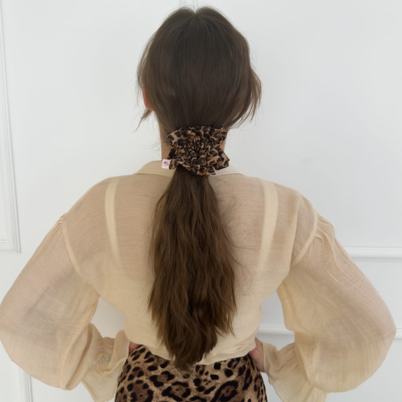 SILKEN SCRUNCHIE RÜSCHEN XXL LEOPARD