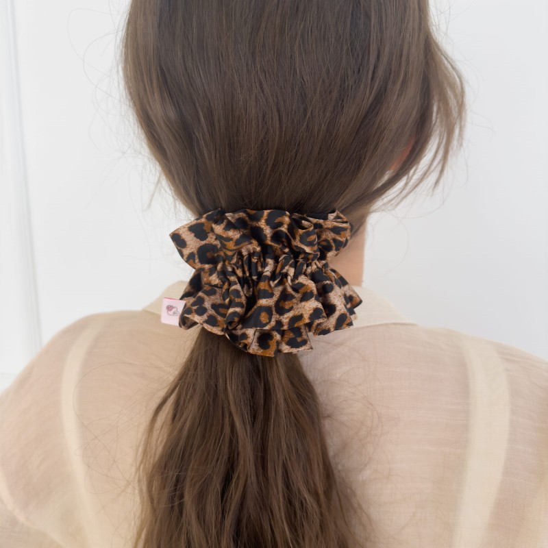 SILKEN SCRUNCHIE RÜSCHEN XXL LEOPARD