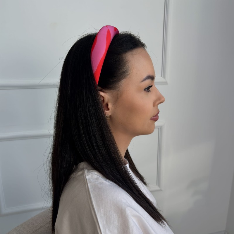 GLATTES STIRNBAND PINK PALM M
