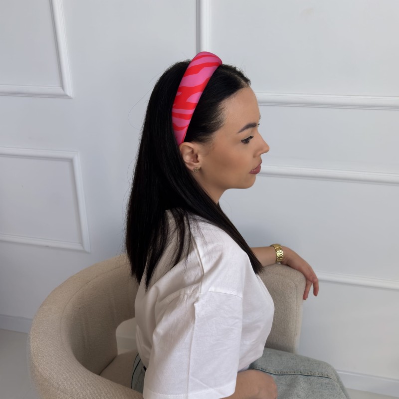 GLATTES STIRNBAND PINK PALM L