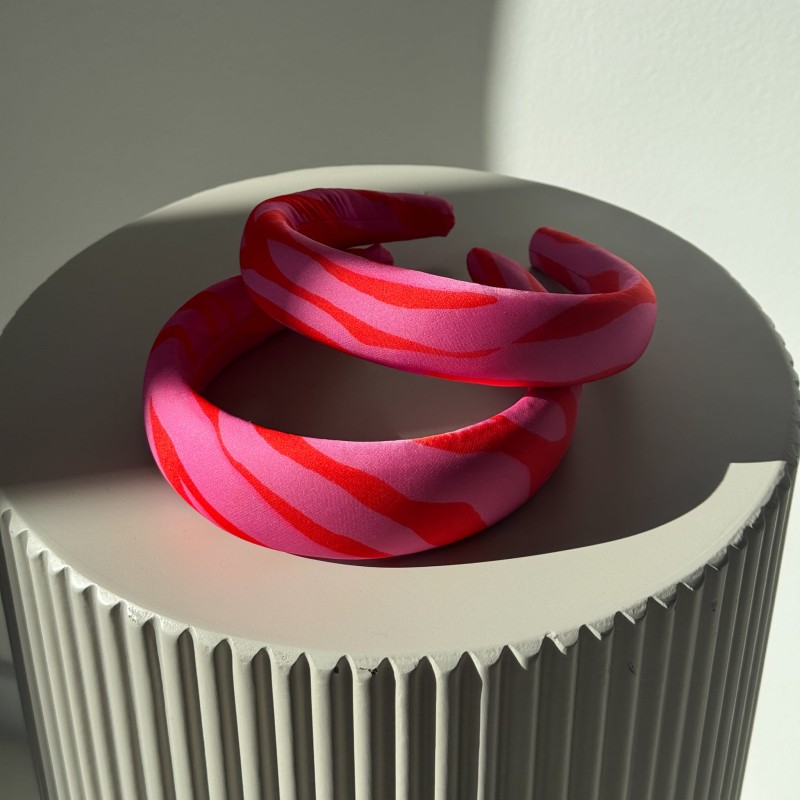 GLATTES STIRNBAND PINK PALM