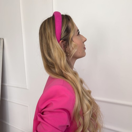 Opaska Lniana Gładka Peonia