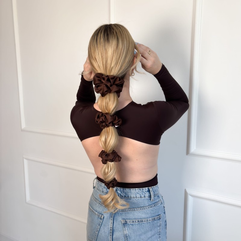 ZESTAW CZTERECH SCRUNCHIES DARK CHOCOLATE