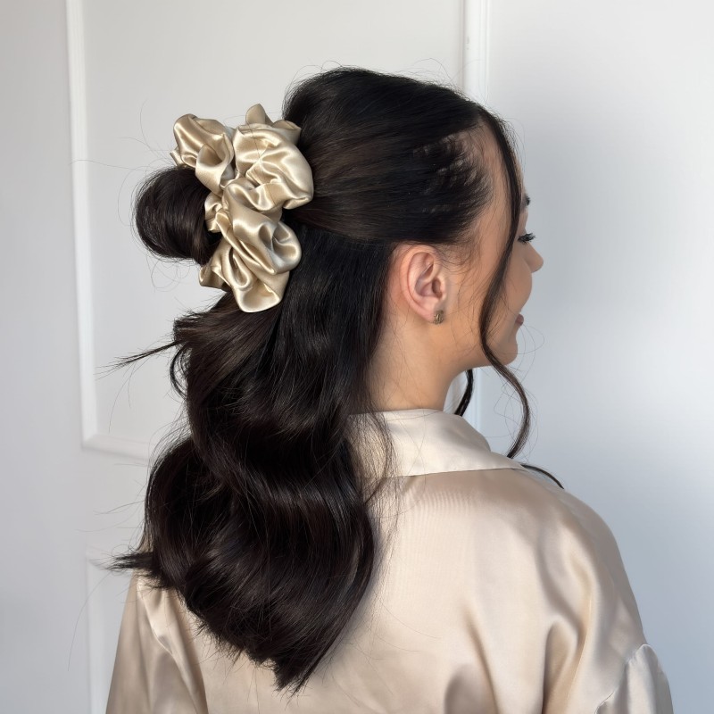JEDWABNA SCRUNCHIE XXL MOCHA
