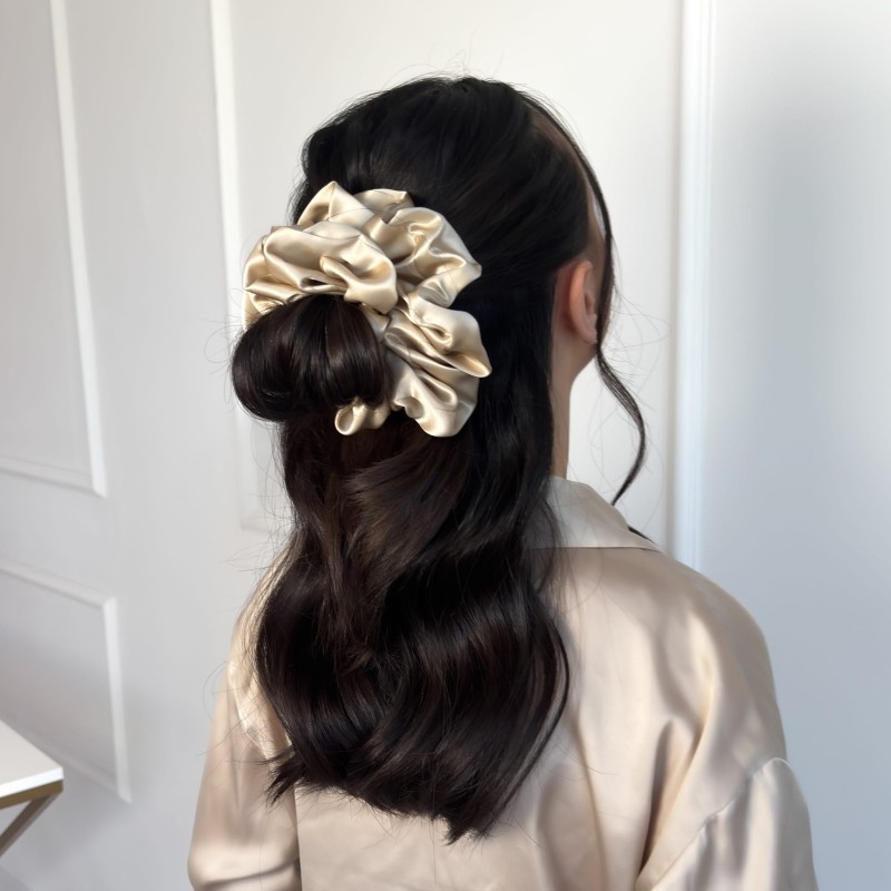 JEDWABNA SCRUNCHIE XXL MOCHA