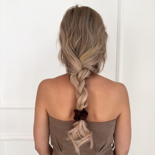 Seiden-Haargummi Mini Dark Brown 