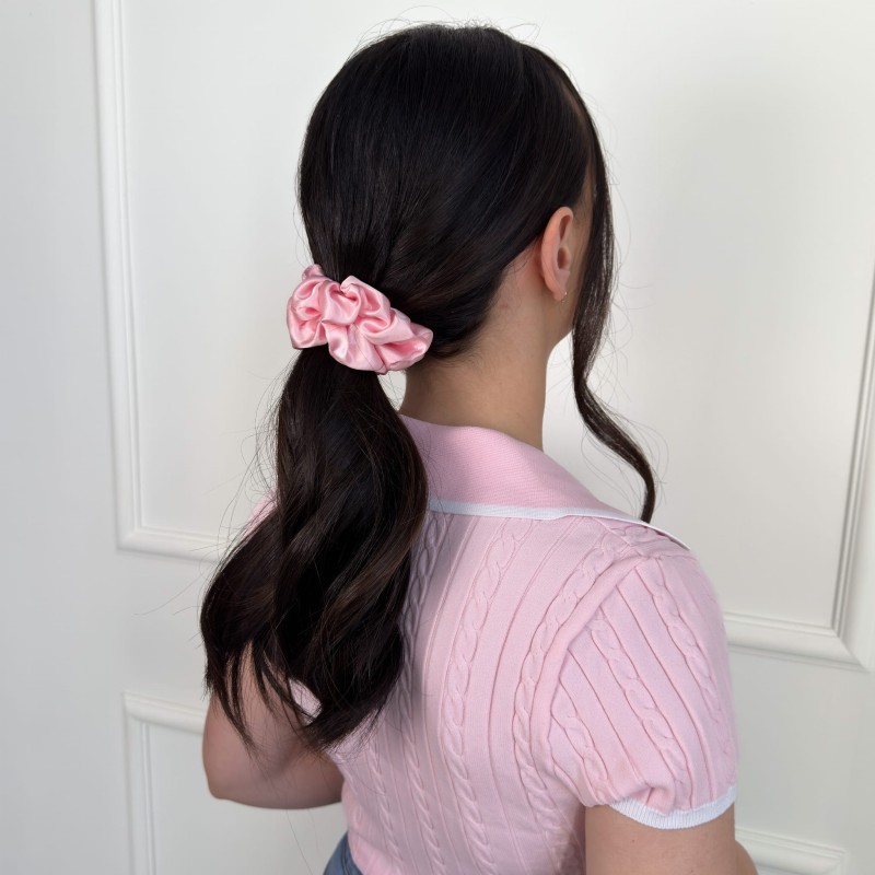 JEDWABNA SCRUNCHIE MEDIUM PEARL PINK