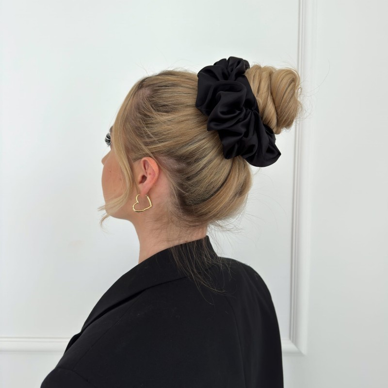 JEDWABNA SCRUNCHIE BLACK XXL