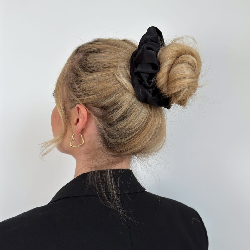 JEDWABNA SCRUNCHIE MAXI CLASSIC BLACK