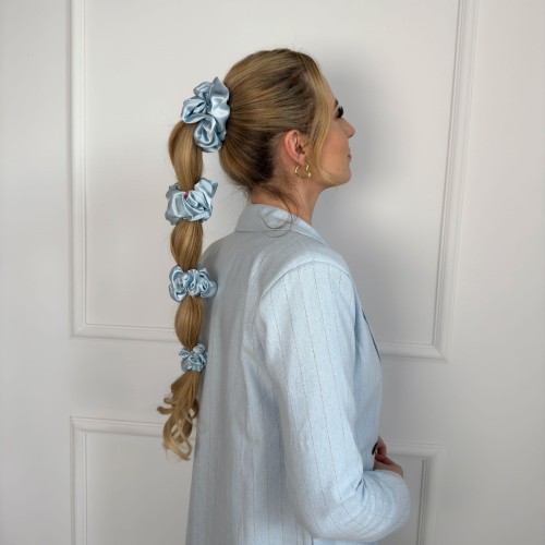 Set Seidenhaargummis Sky Blue 