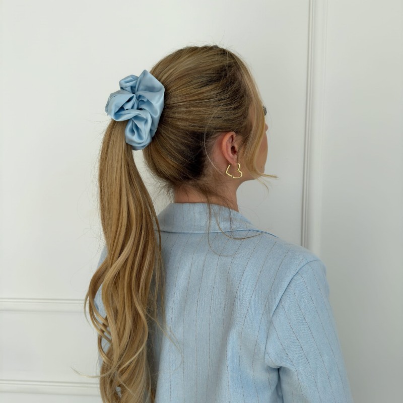 JEDWABNA MAXI SCRUNCHIE SKY BLUE