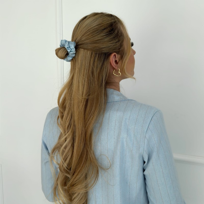 JEDWABNA SCRUNCHIE MINI SKY BLUE