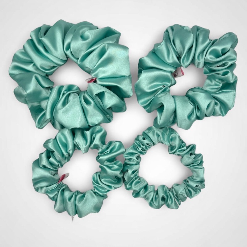 ZESTAW 4 SCRUNCHIES CELADON