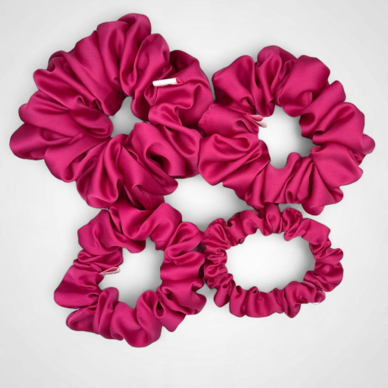 ZESTAW 4 SCRUNCHIES RASPBERRY