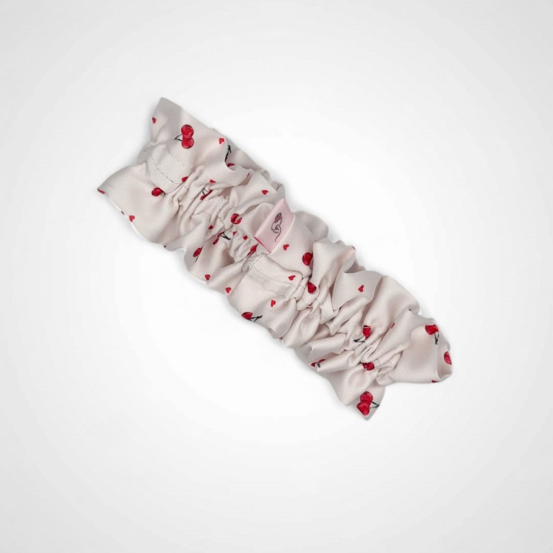 SCRUNCHIE MIT VOLANT MEDIUM CHERRY