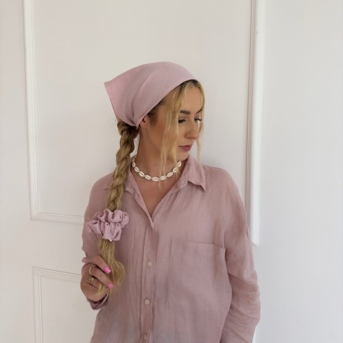 Lniana Chusta Soft Pink 