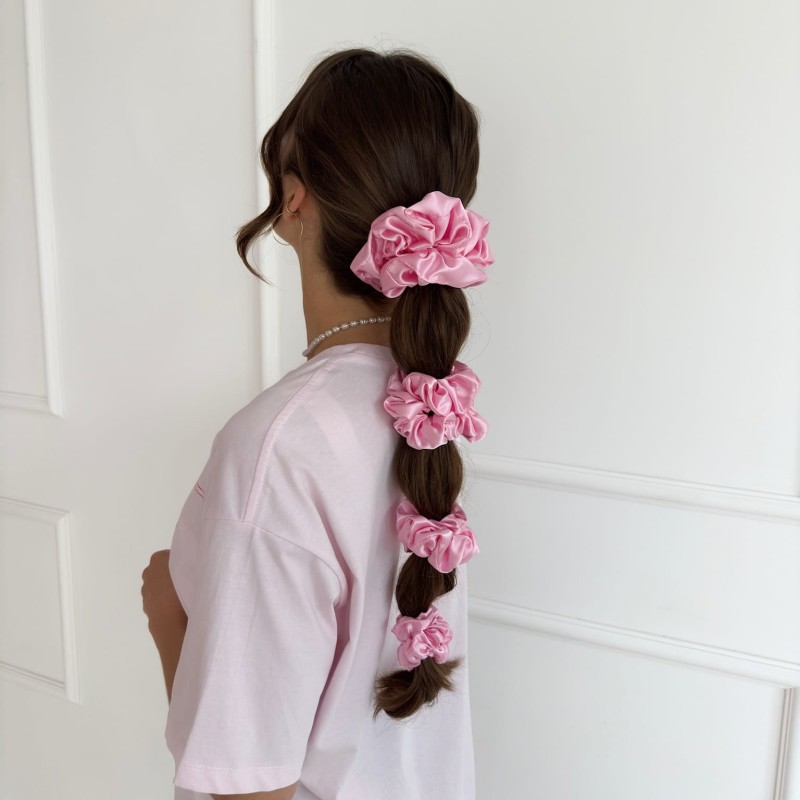 ZESTAW 4 SCRUNCHIES BUBBLEGUM
