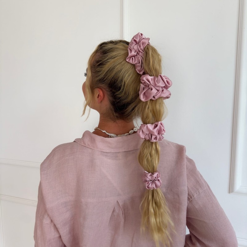 ZESTAW CZTERECH SCRUNCHIES BLUSH PINK