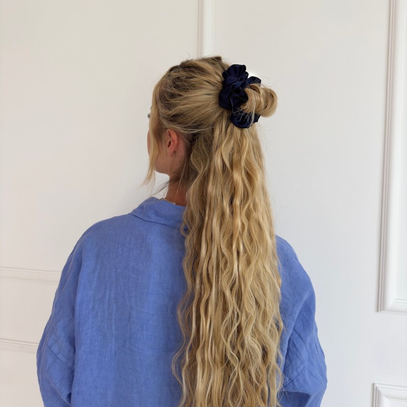 MEDIUM SCRUNCHIE NAVY BLUE