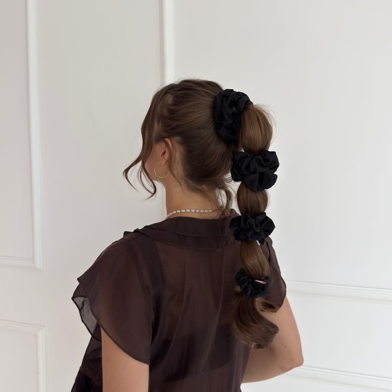 ZESTAW CZTERECH SCRUNCHIE BLACK INK