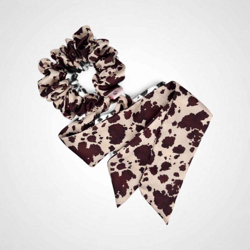 SCRUNCHIE PRZEWIĄZANA KRÓTKĄ WSTĄŻKĄ KRÓWKA
