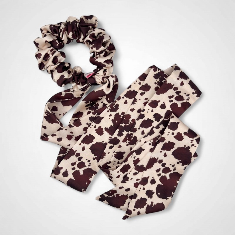 SCRUNCHIE Z DUŁGĄ WSTĄŻKĄ KRÓWKA