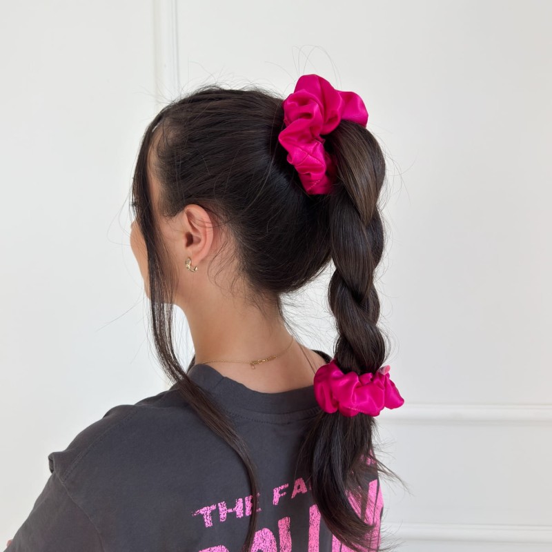 SMALL JEDWABNA GUMKA RÓŻOWA