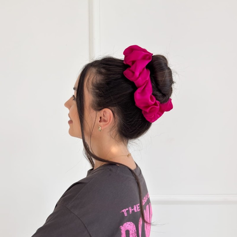 OGROMNA JEDWABNA GUMKA AMARANTOWA