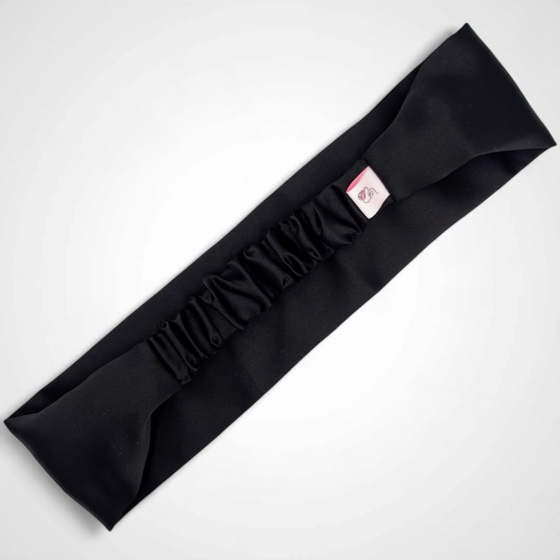 SCHWARZES BREITES SEIDENSTIRNBAND