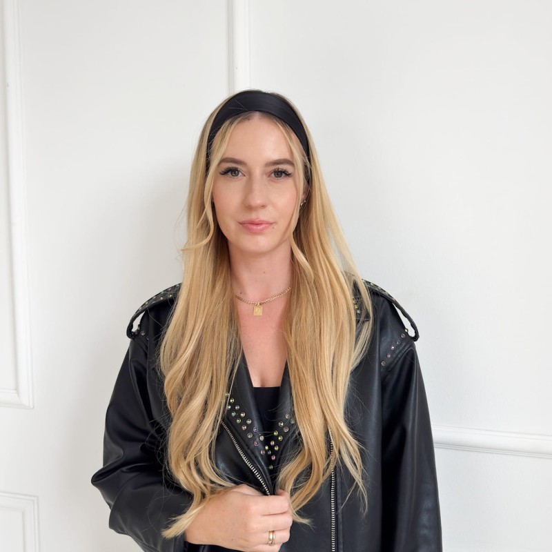 CZARNA JEDWABNA SZEROKA OPASKA